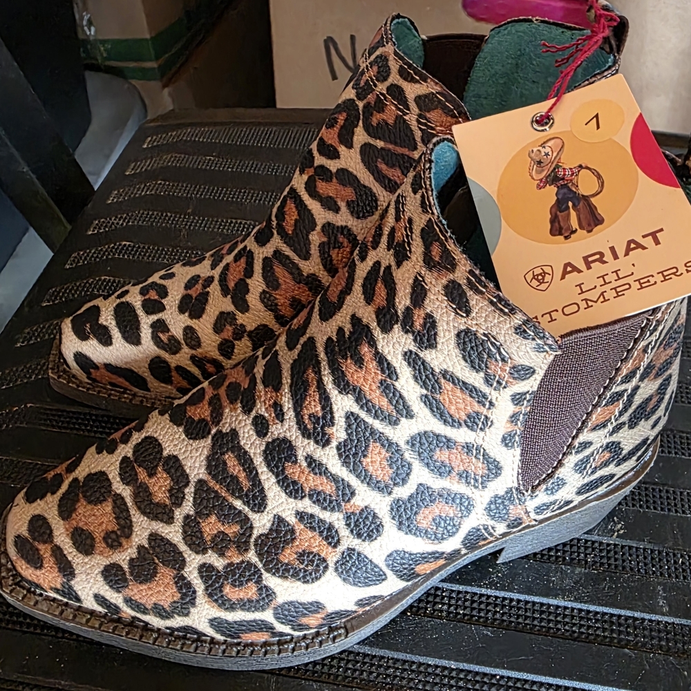 Ariat Little Girls Wild Leopard Ankle Booties